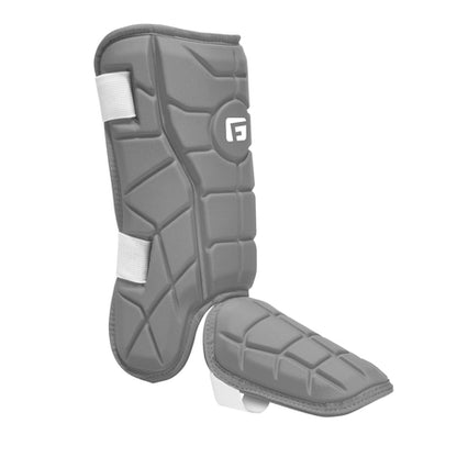 G-Form Elite Batter's Leg Guard - Baseball Leg Guard with Adjustable Straps - RH Hitter, Silver, Adult