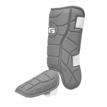 G-Form Elite Batter's Leg Guard - Baseball Leg Guard with Adjustable Straps - LH Hitter, Silver, Adult