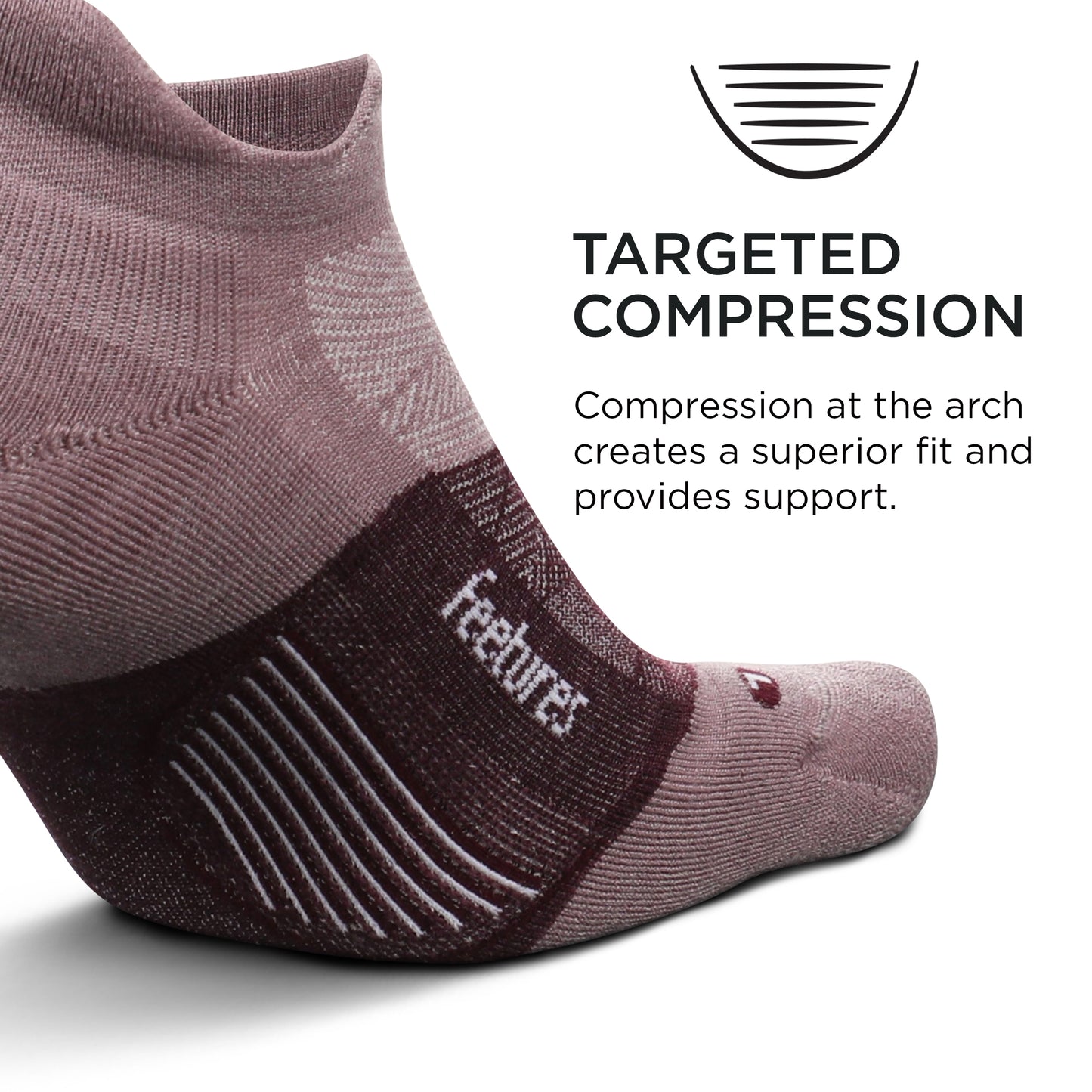 Feetures Merino 10 Cushion No Show Tab Sock Stripe (1 Pair) Small, Spiced