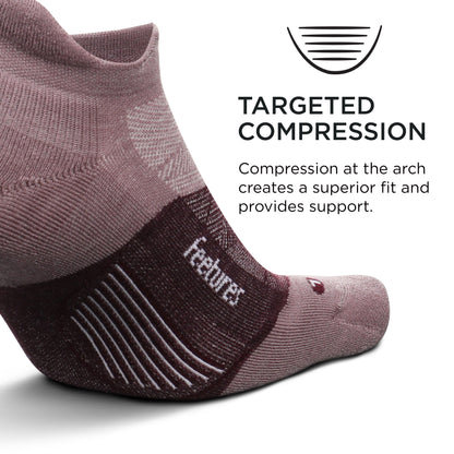 Feetures Merino 10 Cushion No Show Tab Sock Stripe (1 Pair) Small, Spiced