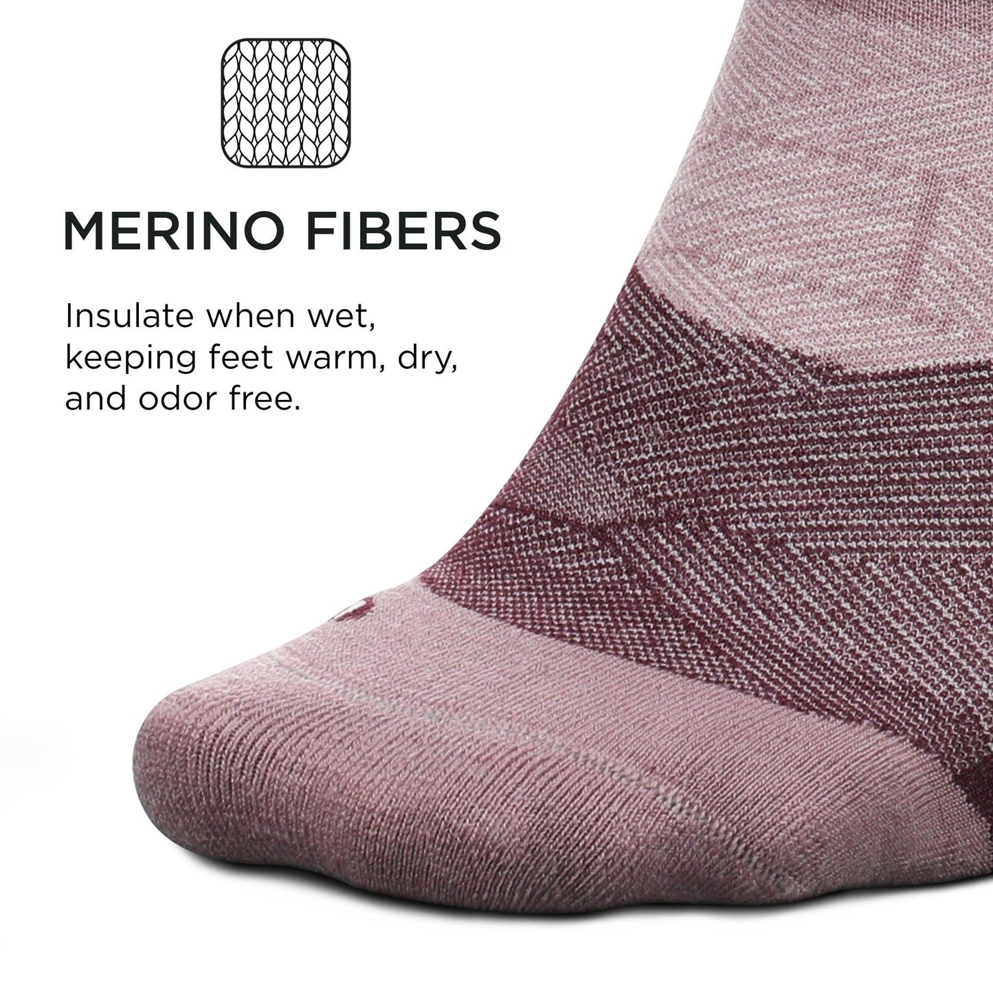 Feetures Merino 10 Cushion No Show Tab Sock Stripe (1 Pair) Small, Spiced