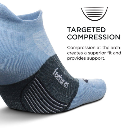 Feetures Merino 10 Ultra Light No Show Tab Sock (1 Pair) Small, Sky