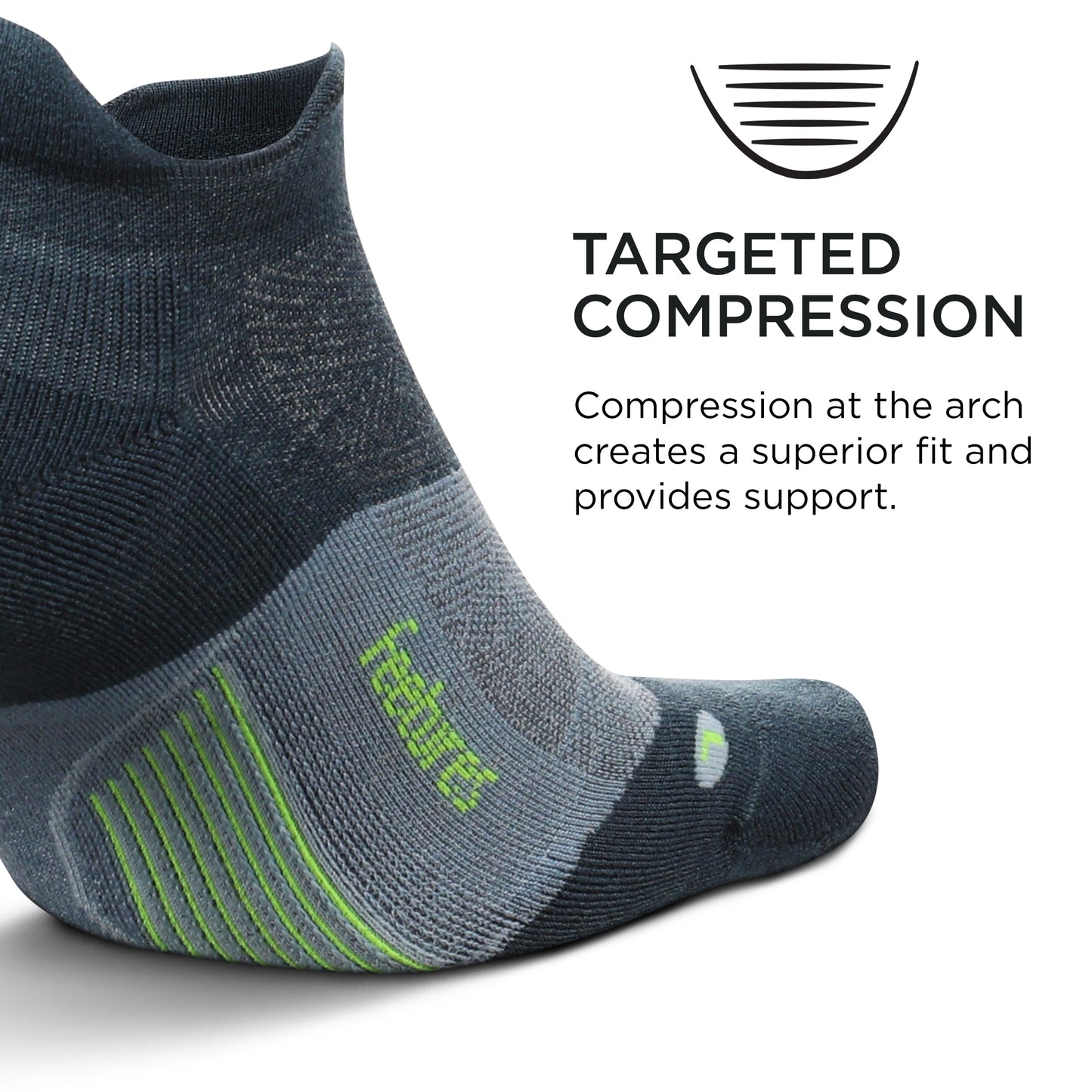 Feetures Merino 10 Ultra Light No Show Tab Sock (1 Pair) Small, Stormy