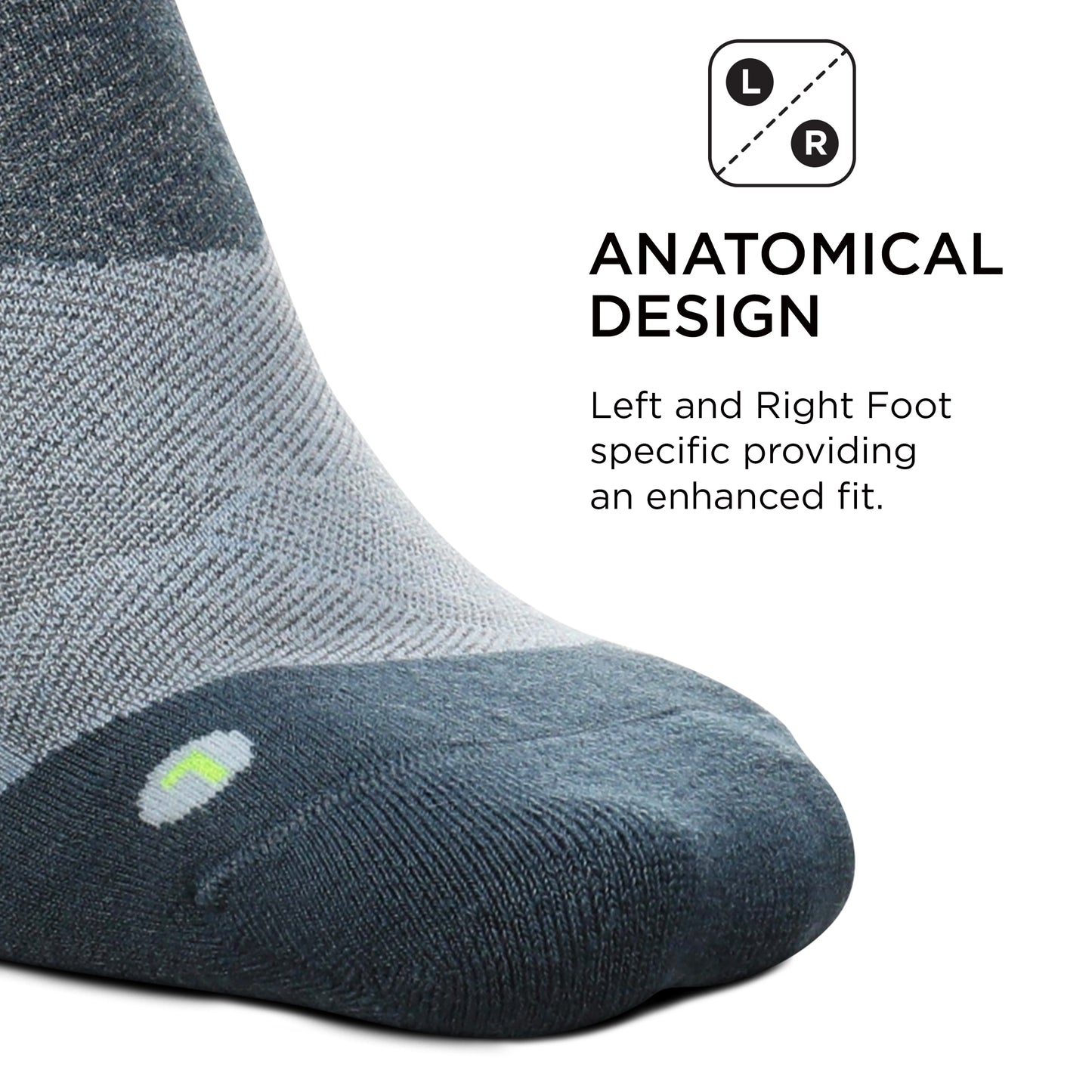 Feetures Merino 10 Cushion No Show Tab Sock Stripe (1 Pair) Small, Stormy
