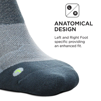 Feetures Merino 10 Cushion No Show Tab Sock Stripe (1 Pair) Small, Stormy