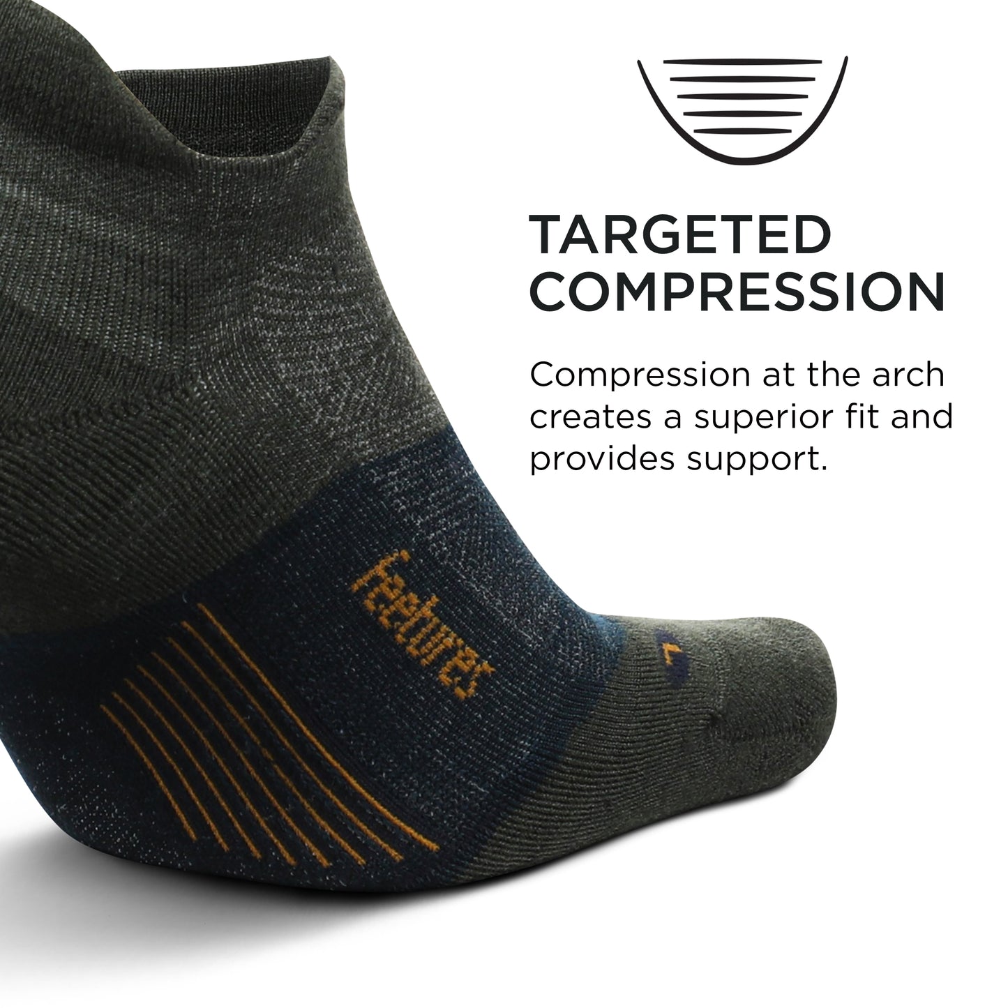 Feetures Merino 10 Ultra Light No Show Tab Sock (1 Pair) Small, Forest