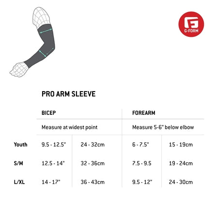 G-Form Padded Pro Team Basketball Sleeve - Arm Sleeves for Men & Women - Black, Adult Small/Medium