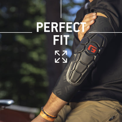 G-Form Pro-X2 Mountain Bike Elbow Pads - Elbow Compression Sleeve for Elbow Support - Grey/Black, Adult Small