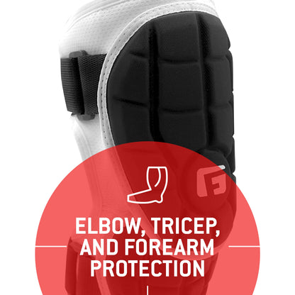 G-Form Elite Batter's Baseball Elbow Guard - Forearm Guards & Elbow Pads - Black/White Logo/White, Adult L/XL