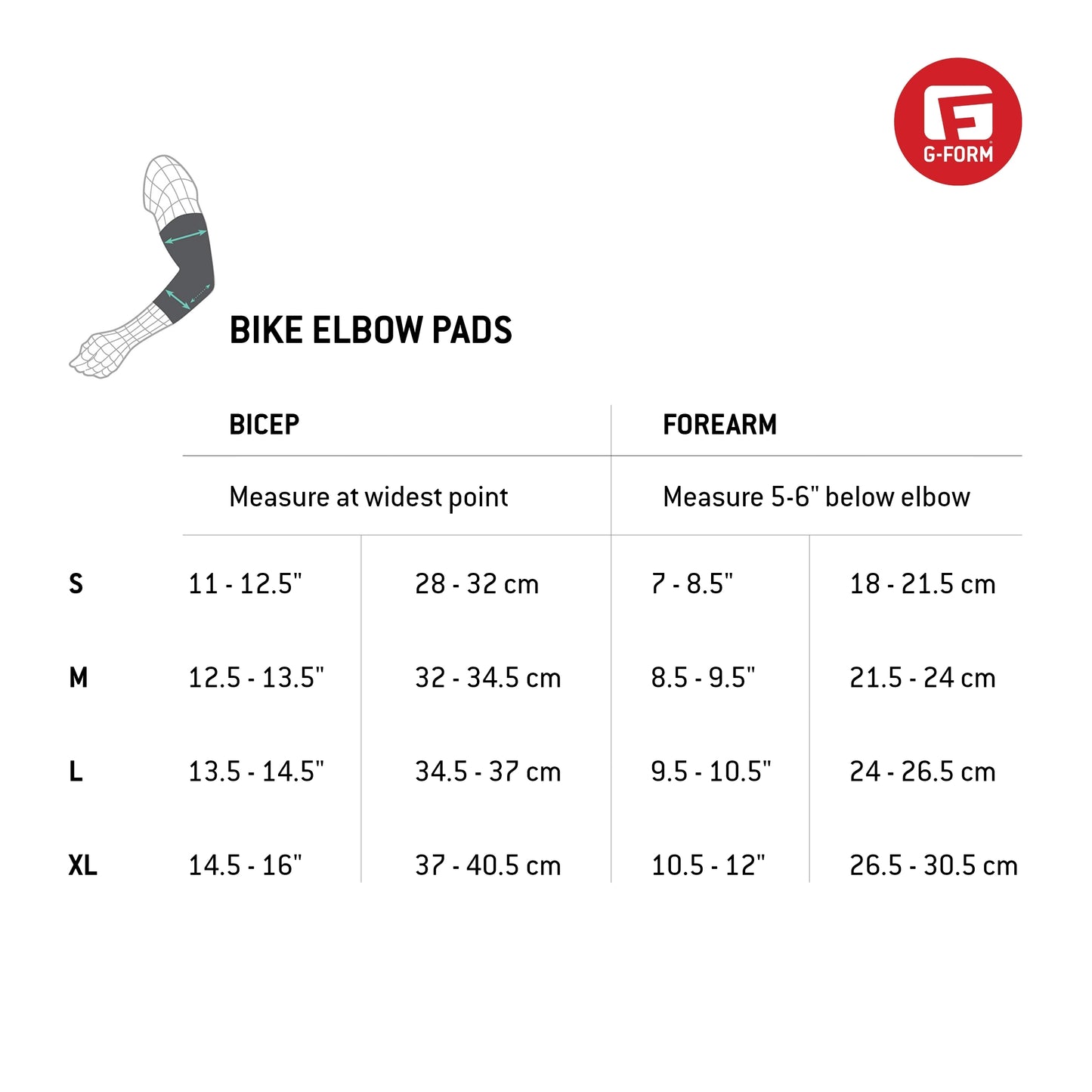 G-Form E-Line Mountain Bike Elbow Guards - Mountain Bike Elbow Pads for Men & Women - Black, Adult Small