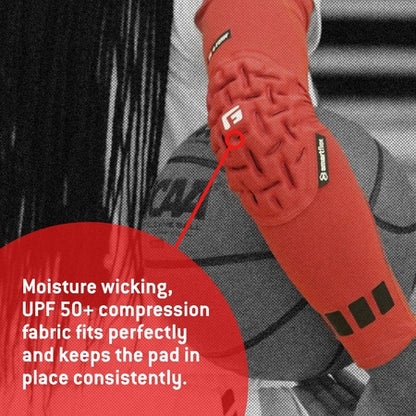 G-Form Basketball Padded Compression Arm Sleeve - Arm Protectors for Basketball - Red, Adult Medium
