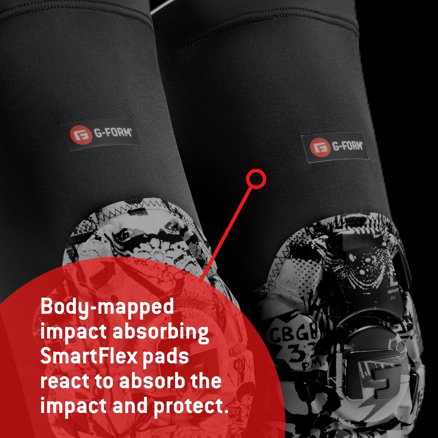 G-Form Pro-X3 Elbow Guards - Dirt Bike & Mountain Bike Elbow Pad - Bike Accessories - Street Art, Adult Medium