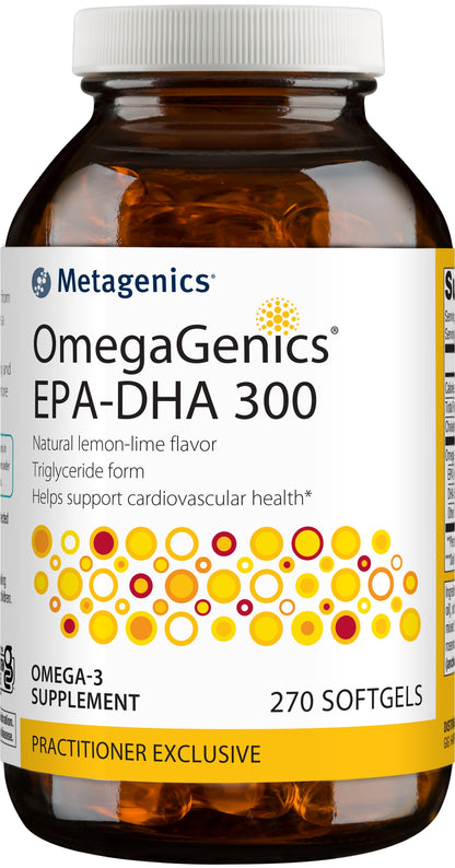 Metagenics OmegaGenics EPA-DHA 300mg - Daily Omega 3 Fish Oil Supplement to Support Cardiovascular, Musculoskeletal and Immune System Health - 270 Softgels