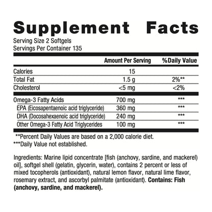 Metagenics OmegaGenics EPA-DHA 300mg - Daily Omega 3 Fish Oil Supplement to Support Cardiovascular, Musculoskeletal and Immune System Health - 270 Softgels