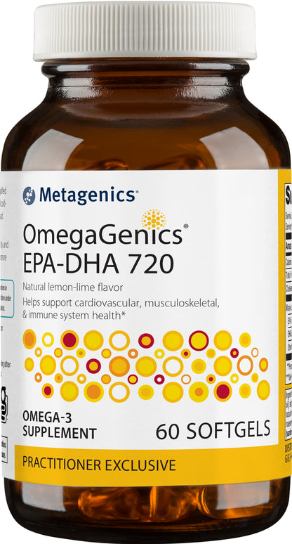Metagenics OmegaGenics EPA-DHA 720mg - Daily Omega 3 Fish Oil Supplement to Support Cardiovascular, Musculoskeletal and Immune System Health - 60 Count