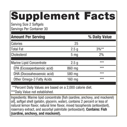 Metagenics OmegaGenics EPA-DHA 720mg - Daily Omega 3 Fish Oil Supplement to Support Cardiovascular, Musculoskeletal and Immune System Health - 60 Count