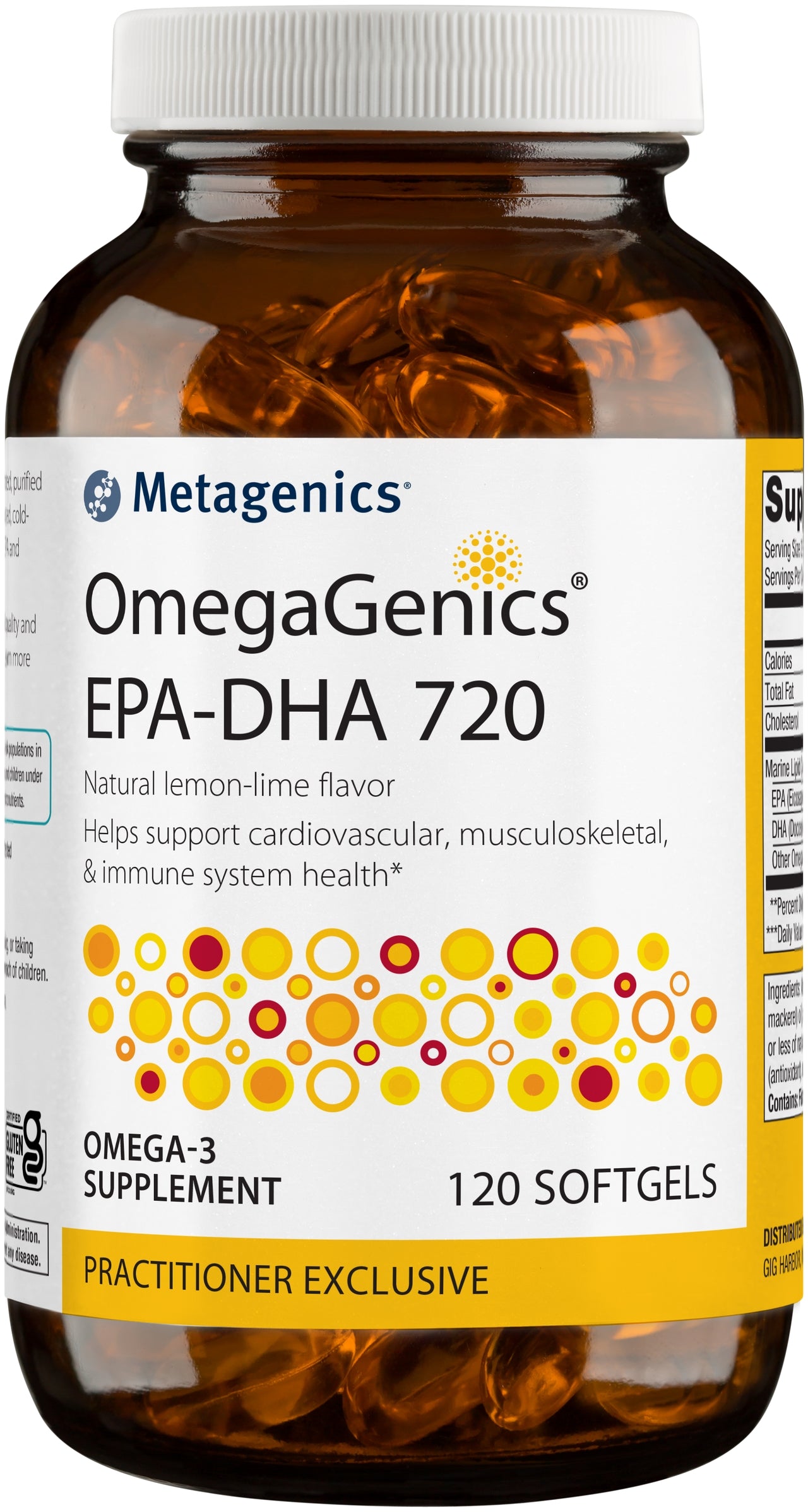 Metagenics OmegaGenics EPA-DHA 720mg - Daily Omega 3 Fish Oil Supplement to Support Cardiovascular, Musculoskeletal and Immune System Health - 120 Count