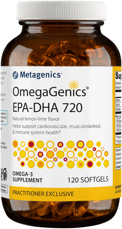 Metagenics OmegaGenics EPA-DHA 720mg - Daily Omega 3 Fish Oil Supplement to Support Cardiovascular, Musculoskeletal and Immune System Health - 120 Count