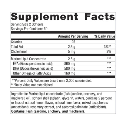 Metagenics OmegaGenics EPA-DHA 720mg - Daily Omega 3 Fish Oil Supplement to Support Cardiovascular, Musculoskeletal and Immune System Health - 120 Count