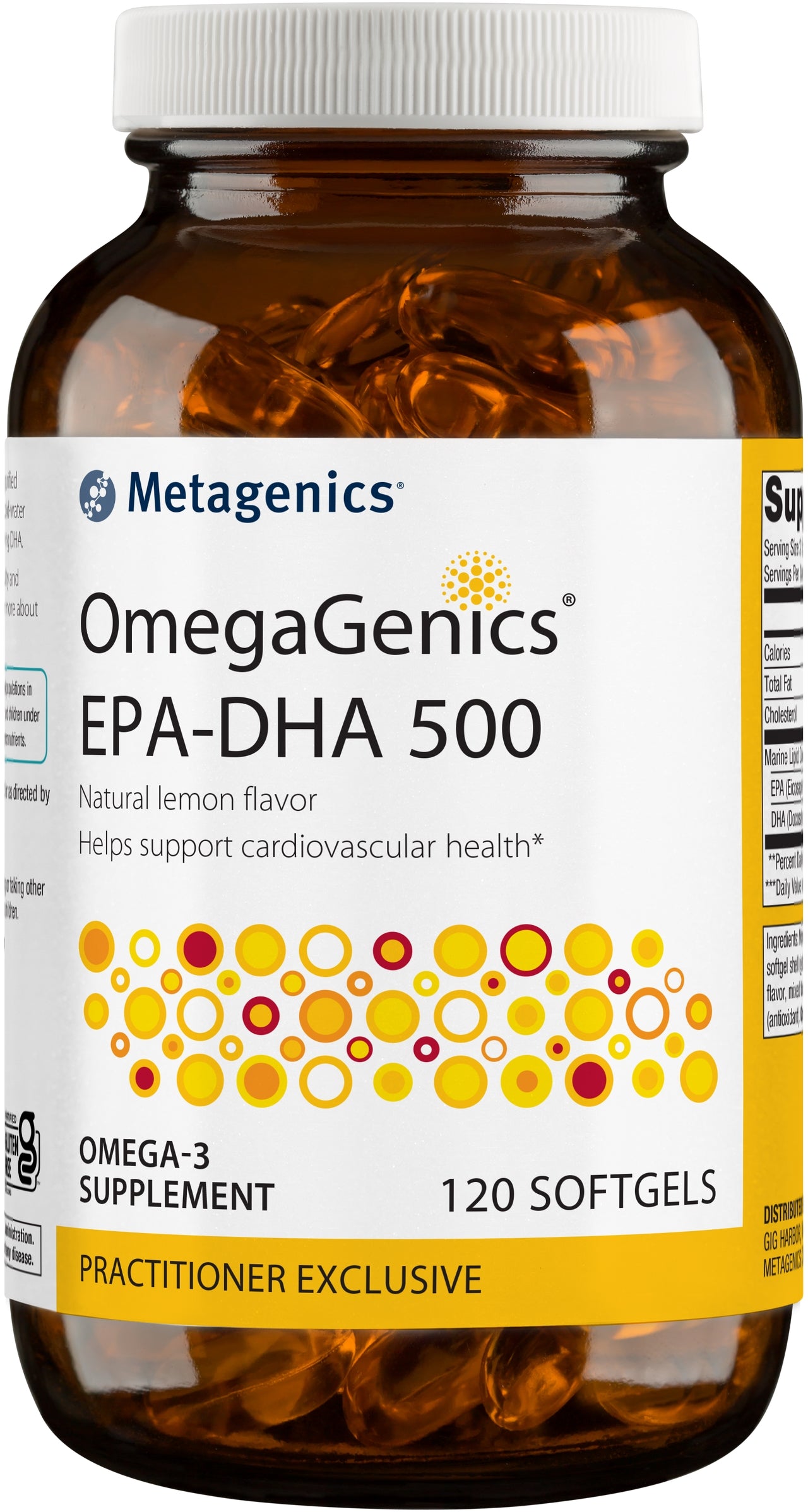 Metagenics OmegaGenics EPA-DHA 500mg - Daily Omega 3 Fish Oil Supplement to Support Cardiovascular, Musculoskeletal and Immune System Health - 120 Count