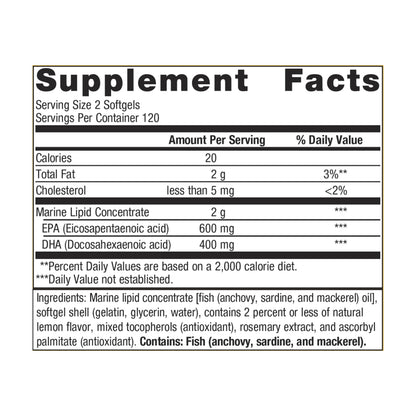 Metagenics OmegaGenics EPA-DHA 500mg - Daily Omega 3 Fish Oil Supplement to Support Cardiovascular, Musculoskeletal and Immune System Health - 240 Count
