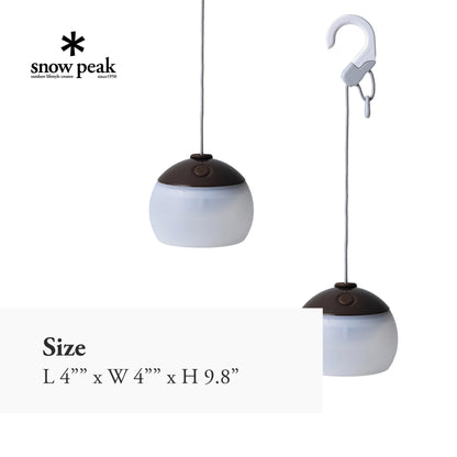 Snow Peak Hozuki Lantern - Battery-Powered Light for Desk & Camp Table with Hanging Hook - 5.8 oz - Bark