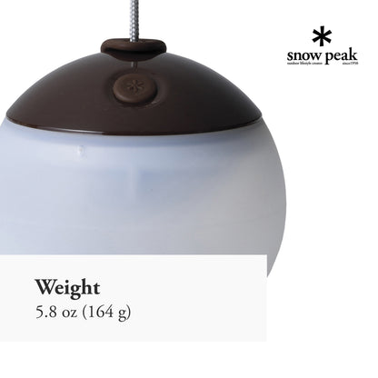 Snow Peak Hozuki Lantern - Battery-Powered Light for Desk & Camp Table with Hanging Hook - 5.8 oz - Bark