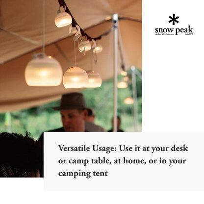 Snow Peak Hozuki Lantern - Battery-Powered Light for Desk & Camp Table with Hanging Hook - 5.8 oz - Green