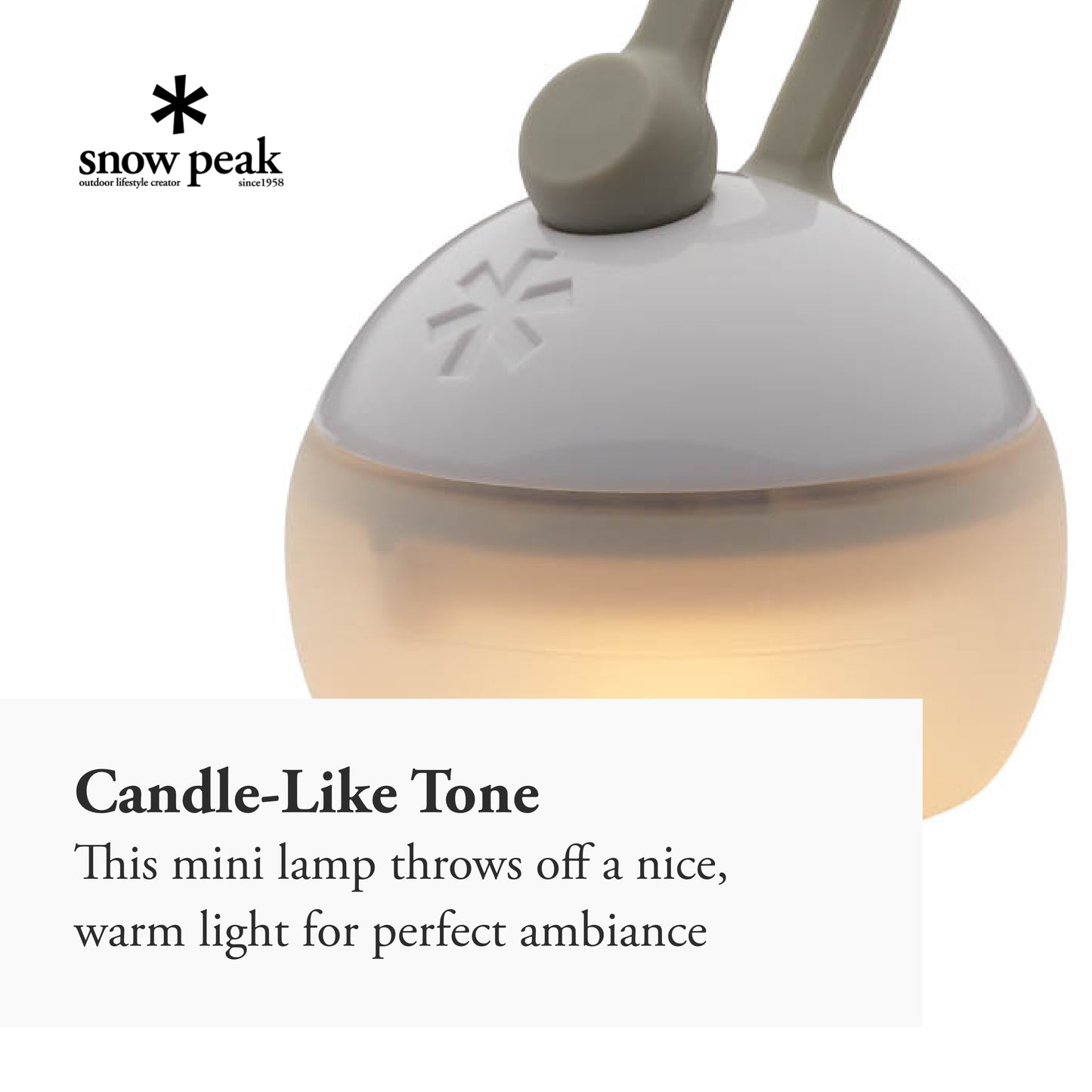 Snow Peak Hozuki Lantern - Battery-Powered Light for Desk & Camp Table with Hanging Hook - 5.8 oz - Snow