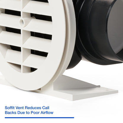 Panasonic EZSV14 EZSoffit Vent, Versatile Soffit Termination System, Optimize Airflow