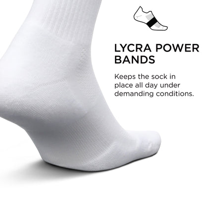 Feetures High Performance Cushion Crew Sock- Supportive Socks for Women & Men, Moisture Wicking- X-Large, White