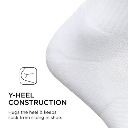 Feetures High Performance Cushion Crew Sock- Supportive Socks for Women & Men, Moisture Wicking- X-Large, White