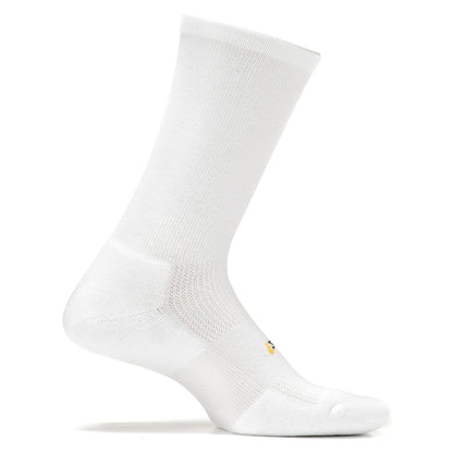 Feetures High Performance Cushion Crew Sock- Supportive Socks for Women & Men, Moisture Wicking- X-Large, White