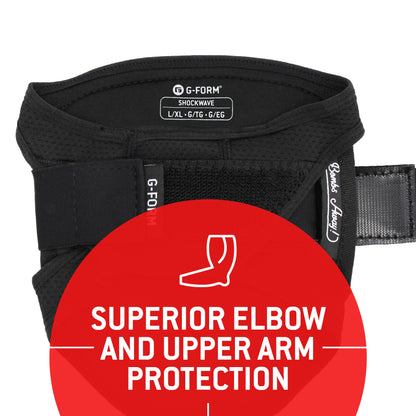 G-Form Shockwave Fastpitch Elbow Guard - Softball Elbow Guard & Pad with Adjustable Straps - Black, Adult S/M