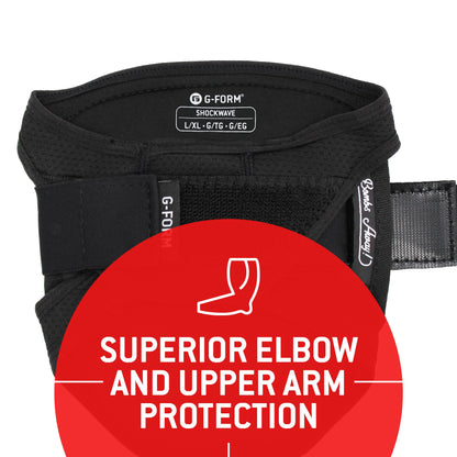 G-Form Shockwave Fastpitch Elbow Guard - Softball Elbow Guard & Pad with Adjustable Straps - Crimson, Adult S/M