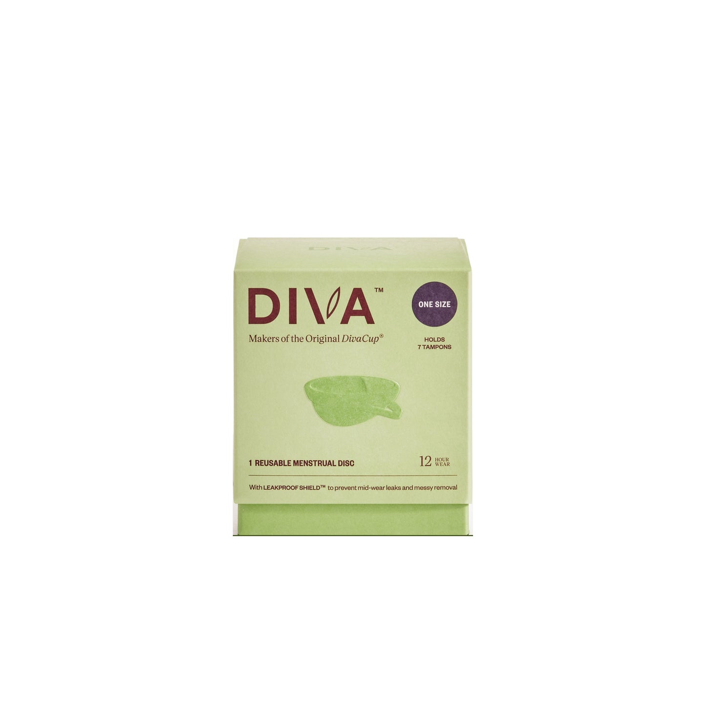 Diva Disc by DivaCup - One Size Fits Most - 12 Hour Protection - Medical-Grade Silicone - Safe Menstrual Alternative - Holds 7 Tampons of Flow (36 ml)