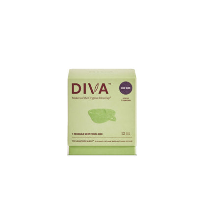 Diva Disc by DivaCup - One Size Fits Most - 12 Hour Protection - Medical-Grade Silicone - Safe Menstrual Alternative - Holds 7 Tampons of Flow (36 ml)