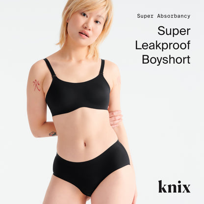 Knix Super Leakproof Boyshort Women's Underwear - Black - XXX-Large - 3PK