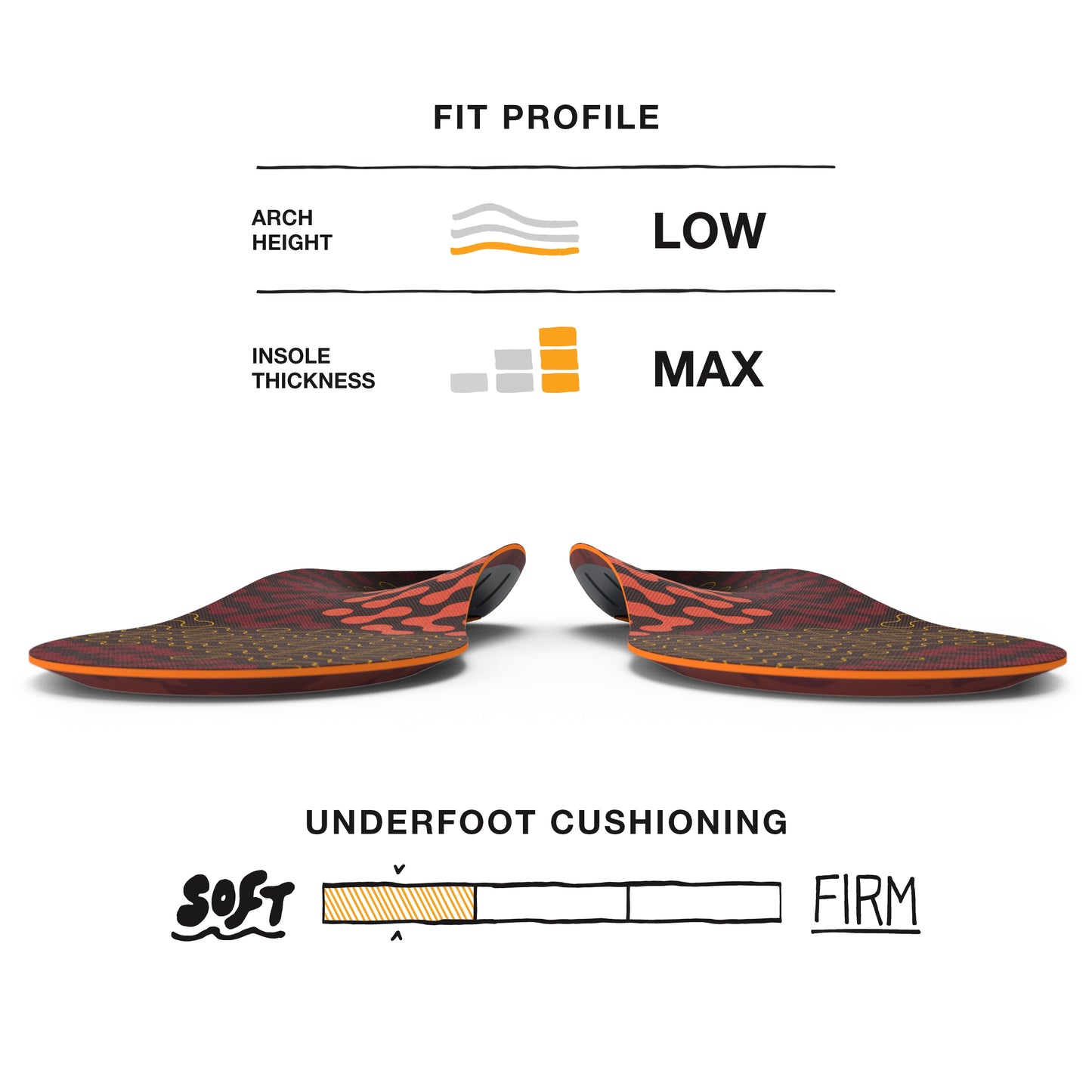 Superfeet Adapt Run Flexible Shoe Inserts & Athletic Running Insoles, Tandori Spice, 2.5-4 Men / 4.5-6 Women