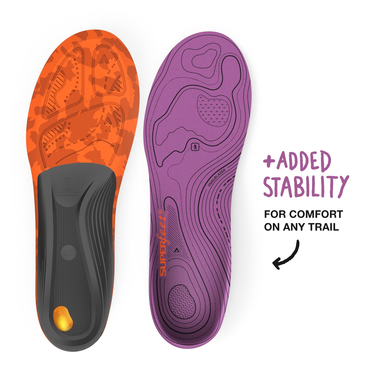 Superfeet Trailblazer Comfort Orthotic Inserts with Arch Support Hiking Boot & Trail Shoe Insoles, Women