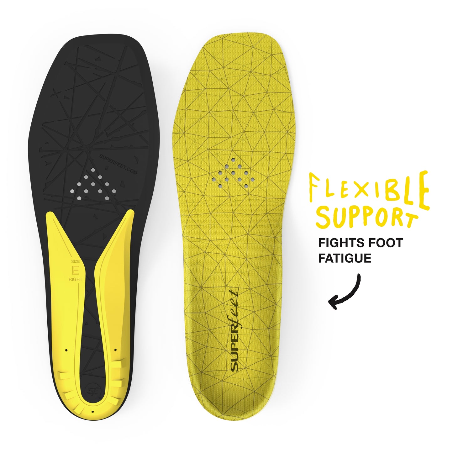 Superfeet Hockey Comfort Insoles for Orthotic Support and Cushion in Casual Hockey Skates, Unisex, Yellow, XXX-Small J: Youth Skate Y12 - Y13, US