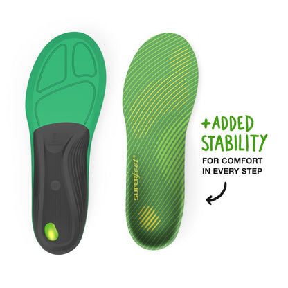 Superfeet Run Comfort Carbon Fiber Orthotic Inserts Thick-Cushion Insoles for Running Shoes with High Arch Support, Unisex, Citron, 7.5-9 Men / 8.5-10 Women