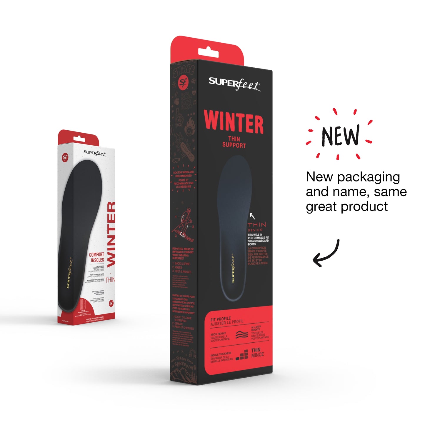 Superfeet WINTER Comfort Thin Insoles, 2.5-4 Men / 4.5-6 Women