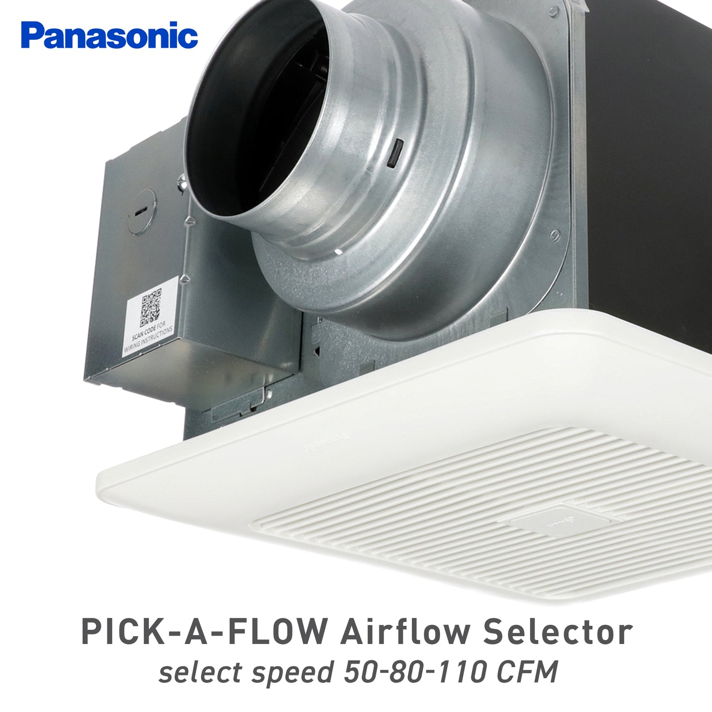 Panasonic FV-0511VK2 WhisperGreen Select Ventilation Fan, 50-80-110 CFM , White