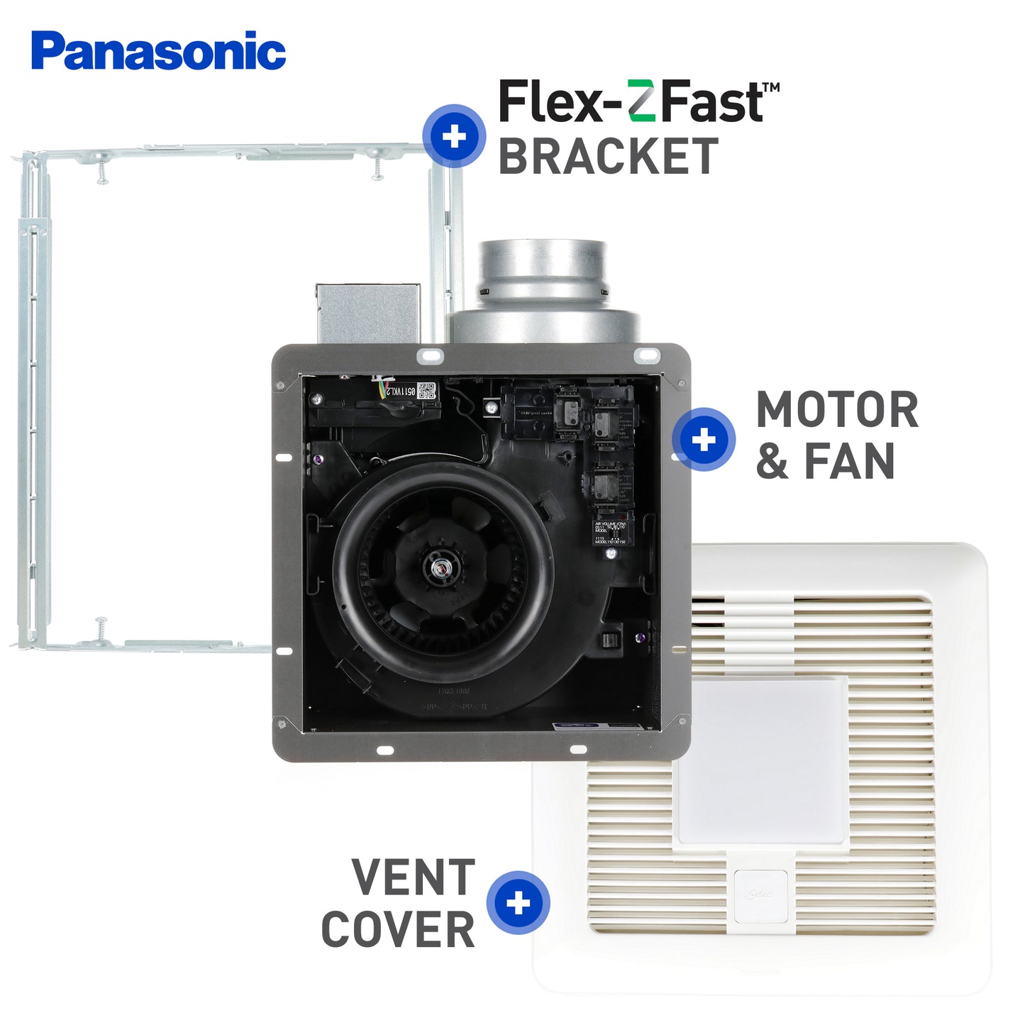 Panasonic FV-0511VKL2 WhisperGreen Select Ventilation Fan with Light, 50-80-110 CFM , White