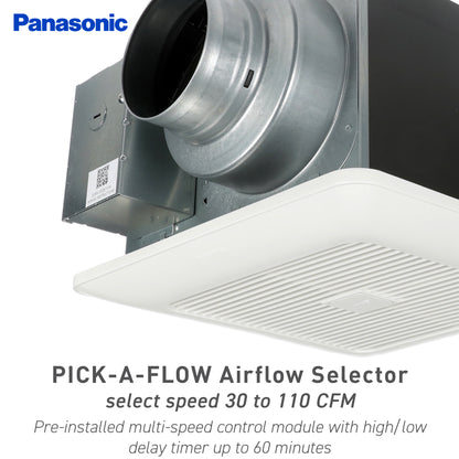 Panasonic FV-0511VKS2 WhisperGreen Select Ventilation Fan with Speed Controls, 50-80-110 CFM , White