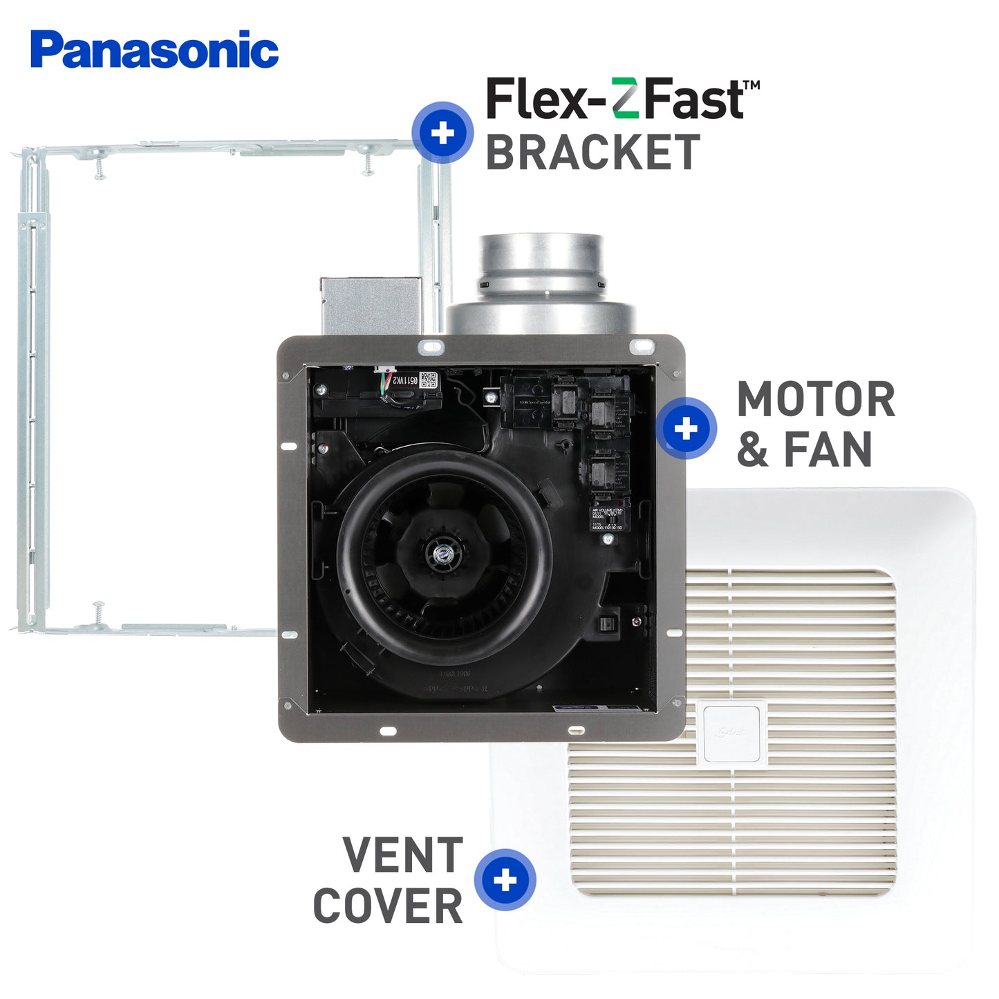 Panasonic FV-0511VKS2 WhisperGreen Select Ventilation Fan with Speed Controls, 50-80-110 CFM , White
