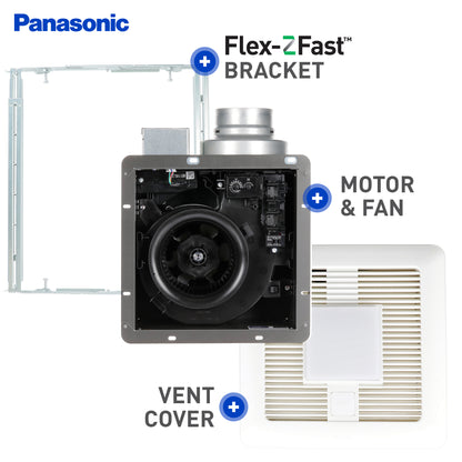 Panasonic FV-0511VKSL2 WhisperGreen Select Ventilation Fan with Light and Speed Controls, 50-80-110 CFM, Quiet Energy Star Certified with Pick-A-Flow Airflow Technology