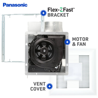 Panasonic FV-0510VSCL1 WhisperValue DC Ventilation Fan with Light and Condensation Sensor, 50-80-100 CFM
