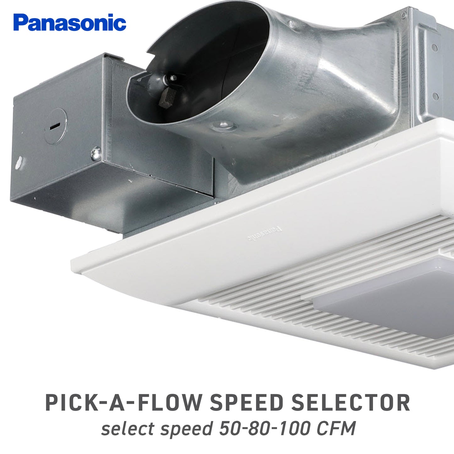 Panasonic FV-0510VSL1 WhisperValue DC Ventilation Fan/Light, Speed Selector, Low Profile, Quiet